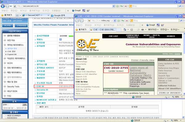 Finding CVE Names Using Online Capability Elements