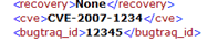 Electronic Document Element to CVE Name Mapping